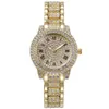 Zegarek mody kobiety luksusowe diamentowe zegarki bransoletka damskie kwarcowe zegarek Rose Gold Womenswatch Błyszcząca kryształ