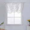 Curtain 1 Panel Window Valance Sheer Balloon Shades Embroidered Lace Tiers