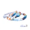 Bracelets de charme ￁rvore de vida 8mm Sete chakras pulseira de lava mis￳dio de mi￧adeira diy ioga ioga de ￳leo essencial Menina J￳ias DHKEP