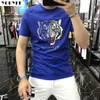 Camisetas masculinas camiseta masculina shurstones design tigre cabeça impressão hip hop street manga curta plus size stebetwear o pescoço masculino roupas de topo z0221
