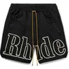 شورتات الرجال الصيفية Rhude T Resirts 55 ألوان قمصان قصيرة الرياضة غير الرسمية للرجال السراويل الكبير 5 نقاط على الحجم على الحجم S M L XL