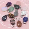 Шармс натуральный каменный капля форма розовая Quartz Opal Tiger Eye Pendate Charm Reiki Healing для украшения ювелирных изделий DIY.