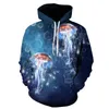 Sweats à capuche pour hommes Commerce extérieur Sweat à capuche 3D 2023 Modèle Deep Sea Méduse Manches Tête Manches longues Mode