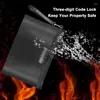 Storage Bags Combination Lock Fireproof Bag Fire Resistant Document File Holder Non-Itchy Silicone Coated Pouch For Cash Passport Laptop