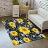 Tapis jaune tournesol motif doux anti-dérapant flanelle tapis anti-dérapant tapis de sol tapis salon chambre décor tapis pour