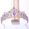 Tiaras DIEZI Luxury Elegant Korean Rhinestone Tiara Crown For Wedding Party Queen Bridal Bride Crystal Crown Hair Accessories Jewelry Z0220