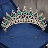 Tiaras Barroco Vintage Azul Cristal Novia Corona Mujeres Tocado Nupcial Tiaras y Coronas Boda Accesorios de Joyería para el Cabello Corona Moda Z0220