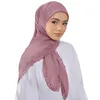 Vêtements ethniques Sulam Hijab Châle Brodé Pétoncle Foulard Est Premium Mousseline de Soie Lourde Broderie Bord Châles Écharpe