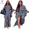 Casual Dresses VAZN 2023 Black White Plus Size High-end Asymmetrical Chiffon Dress Young Holiday Full Sleeve Women Loose Maxi