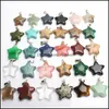 Charms Mixed Natural Stone Gem Pendant Love Heart Star Pendants For Jewelry Making Diy Bracelet Necklace Accessories Drop Delivery F Dhd4G