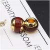 Charms Fine Natural Stone Pendant Round Big Hole Beads Phnom Penh For Jewelry Diy Necklace Bracelet Earring Accessories Making Dhqmu