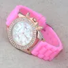 Avanadores de diamante Diamante Diamal Rubber Silicone Women Jelly Quartzwatcheswatcheswatches