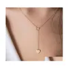 Colares com Pingente Amor Coração Colar Feminino Presente Na Moda Sier Ouro Cor Clavícula Cadeia Gargantilha Para Mulheres Jóias Festa Drop Delivery Dh3He