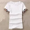 Designer Neue Damenhemden Schlanke Baumwolle 100% Damen-T-Shirt mit kurzen Ärmeln für weibliche dünne weiße reine Tops Damen-T-Shirt ORD7