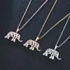 Colares pendentes charme e adorável colar de elefante zircão de três cores feminina moda simples jóias festival