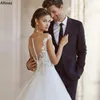 マタニティホワイトチュール花嫁のためのラインウェディングドレス