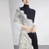 Werkjurken Miyake geplooide set dames tweedelige herfst premium sense print gebogen bovenste rok modepak