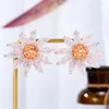 Серьги Soramoore Fashion Luxury Round Sun Flower for Women Свадебная кубическая цирконие