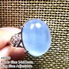 Clusterringen Top Natuurlijke blauwe aquamarine ring sieraden voor vrouw man liefde geschenk oceaan kristal zilveren ovale kralen edelsteen verstelbaar