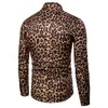 Men's Casual Shirts Trend Man Club Leopard Print Shirt High Quality Long Sleeve Shirt Social Man Casual Party Shirt Chemise Homme Shirt Dress 230220