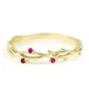 Band Rings Fashion Red Cz Ring For Women Twist Flower Cubic Zirconia Slim Female Tiny Engagment