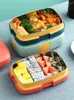 Ensembles de vaisselle Bento isolé portatif étanche de boîte à lunch d'acier inoxydable avec le stockage de récipient de vaisselle pour l'école d'étudiant
