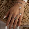 Charm Armbänder Fingerring Handkette Strand Gold / Silber vergoldet Armband Schmuck für Frauen und Mädchen Drop Lieferung 202 Dho