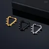 Boucles d'oreilles pendantes 1 pièces, Punk européen tendance, rivets pour hommes et femmes, couleur or, cerceau triangulaire en acier inoxydable, pour bijoux cadeau