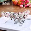 Diadèmes Nouveau blanc rose perles couronnes de mariée à la main diadème mariée bandeau cristal strass diadème reine couronne accessoires de cheveux de mariage Z0220