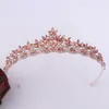 Tiaras Fashion Proste kryształowy liść ślubny korona księżniczka królowa Rhinestone Pageant Diodem Wedding Hair Akcesoria Tiara de Noiva Z0220