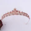 Tiaras Moda Hoja de cristal simple Tiaras nupciales Corona Princesa Reina Rhinestone Pageant Diadema Accesorios para el cabello de boda Tiara de Noiva Z0220