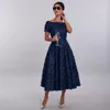 Lässige Kleider Retro-Abschlussball Aline Mutter der Braut knielang Offtheshoulder-Applikation Sommer für Hochzeitskleider 230221