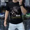 Men's T-Shirts Summer New Design Men's Tshirt Deer Printed Fashion Male Mercerized Cotton Tees Comfortable Highquality Man Top Green Clothing Z0221