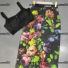 women sets ladies 2 piece set dress solid color camisole and floral print maxi dress Size S-L summer elegant Feb