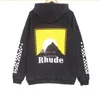 New Mens Hoodies Rhude Hooded 남자 여자 디자이너 후드 패션 인기 로고 편지 인쇄 풀오버 겨울 스웨트 셔츠