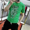 Męskie koszulki Młodzież Diamond Hot Bear Print Tshirt Męscy luźne 0NEK 2022 Spring Summer Fashion Brand Mercerited Botton Tees Męskie ubranie 6x Z0221