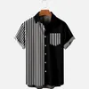 Męskie zwykłe koszule męskie oddychająca koszula Top Koszulka konfigurowana modna letnia pasek dżentelmen Hawajski styl z kieszenią 230221