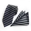 Papillon da uomo Business Casual Cravatta Sciarpa Due pezzi Poliestere Paisley Set Moda Collo da uomo