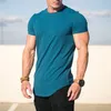 Men's TShirts Gym Tshirt Men Short sleeve Cotton Casual blank Slim t shirt Male Fitness Bodybuilding Workout Tee Tops Summer clothing 230220