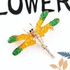 Brooches Cool Insect Yellow Dragonfly Rhinestone Pins Badge For Women Fashion Jewelry Retro Men Boutonniere Gift