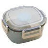 Din sets sets 1 set moderne bento doos plastic lunchcontainer lekbestendig pakket rijst herbruikbare picknick wandelen met vork