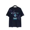 Fashion Brand Mens T Shirt Crown Ice Cracked Letter Print Short Sleeve Round Neck Summer Loose T-shirt Top Blue Asian Size S-2XL