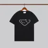 23Ss Мужская футболка Дизайнерская буква p с принтом с коротким рукавом Роскошная хлопковая повседневная праздничная толстовка Модная такая же одежда для уличных любителей S-5xl K88