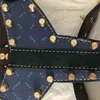 Designer Dog Collars Leather Sharp Spiked Studded Medium Large Harnesses Durable Strong Pet Harness with Classic Letter Pattern for Pit Bull Mastiff Boxer Blue B149