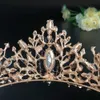 Tiaras Kmvexo Gelin Taç Düğün Saç Aksesuarları Mor Kristal Rhinestone Gelin Tiaras ve Kraliyet Başlık Diadema Saç Süs Z0220