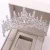 Tiaras رائع ألوان الفضة المجوهرات الكريستال المجوهرات مجموعات الأزياء Tiaras التاج أقراط القلادة قلادة القلادة