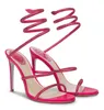 Seksowne letnie kleo sandały sandały buty krystalicznie wzniesione renexcaovilla high obcasy elegancka marka impreza ślubna pumpy eu35-43