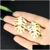 Charms 1Pair Yellow Shell Leaf Madreperla Monstera Ceriman Ciondolo Mop Fai da te Collana Orecchini Ciondola Foglie Creazione di gioielli Dhn06