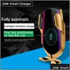 Auto Ladegerät Qi Wireless Matic Clamp 10W Schnelle Lade Halter Forphone11Pro Xr Xs Forhuawei P30Pro Infrarot Sens Dhiwt
