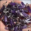 Charms Natural Stone Amethyst Shape Point Chakra h￤ngen f￶r smycken som g￶r mjfashion drop leverans fynd komponenter dhuij